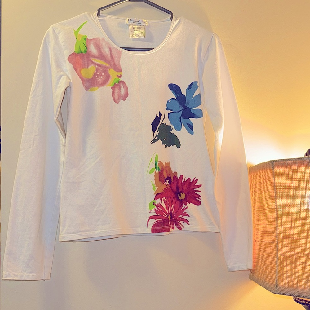 Vintage Christian Dior Boutique Floral Long sleeve - Picture 2 of 4